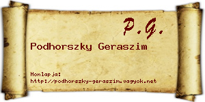 Podhorszky Geraszim névjegykártya